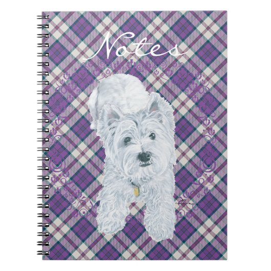 Carnet Westie sur Tartan (Devant)