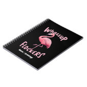 Carnet Whassup Flockers Flamant rose Conception d'un flam (Côté gauche)