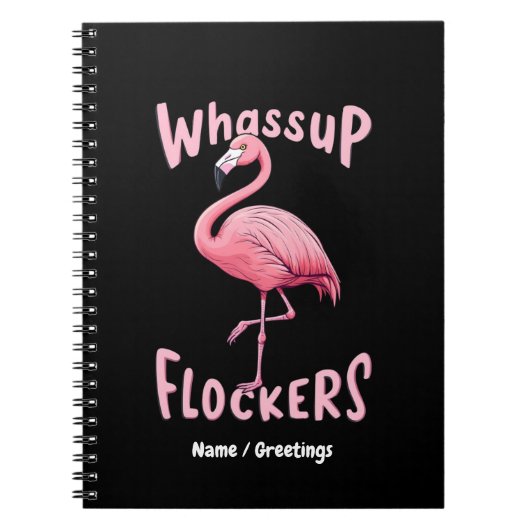Carnet Whassup Flockers Flamant rose Conception d'un flam (Devant)