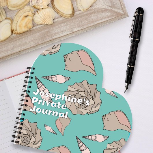 Carnet Whelk Shells Illustrated Custom Heart-shaped
