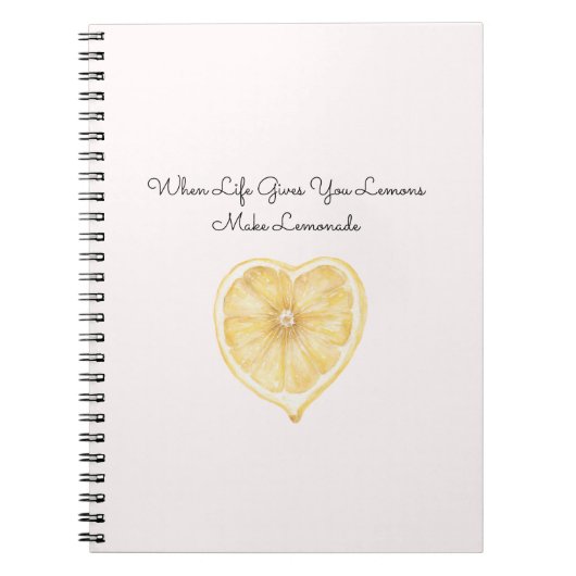 Carnet When Life Gives You Lemons, Make Lemonade Heart (Devant)