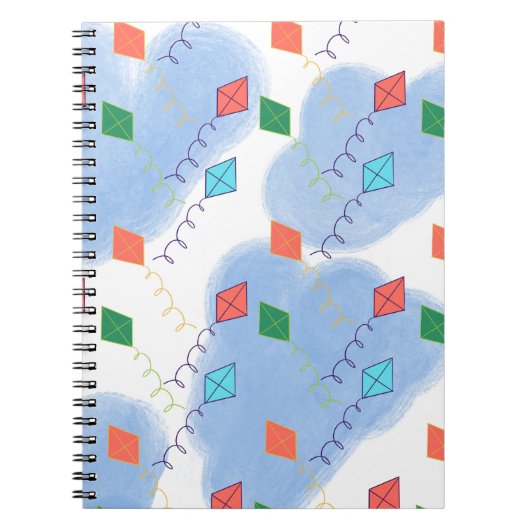 Carnet Whimiscal Kites Multicolored Sky Pattern (Devant)