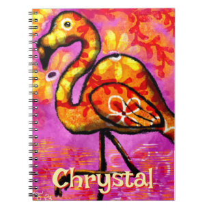 Carnet Whimsical Abstrait Flamant rose Bird Personnalisé