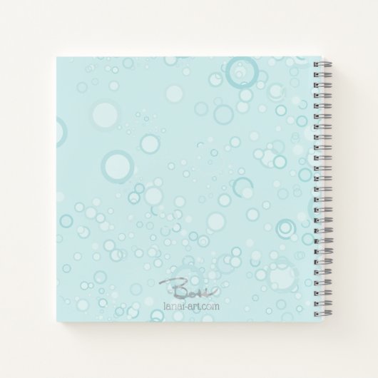 Carnet Whimsical and Cheveux Fish Art in Turquoise Hues (Dos)