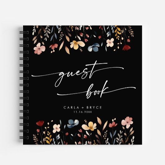 Carnet Whimsical Boho Wildflower Wedding Guest Book