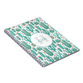 Carnet Whimsical cactus vert blanc mignon motif (Côté Droit)