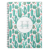 Carnet Whimsical cactus vert blanc mignon motif (Devant)