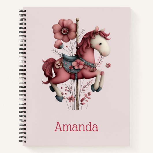 Carnet Whimsical Carousel Horse Image (Devant)