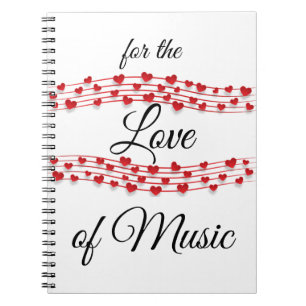 Carnet Whimsical coeurs musique "Pour l'amour de la musiq