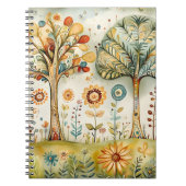 Carnet Whimsical Colorful Hippie Boho Trees | (Devant)