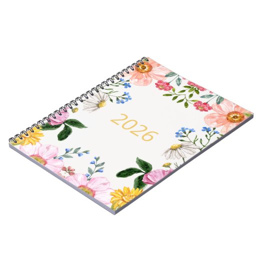 carnet Whimsical Fleur sauvage 2026 (Côté gauche)