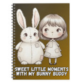 Carnet Whimsical Girl and Patchwork Bunny Notebook (Devant)