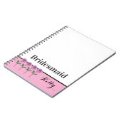 Carnet Whimsical Hand Drawn Pink Roses Bridesmaid (Côté gauche)