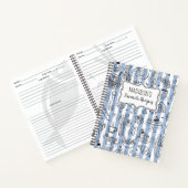 Carnet Whimsical Italian Food Illustration Blue Recipe (Intérieur)