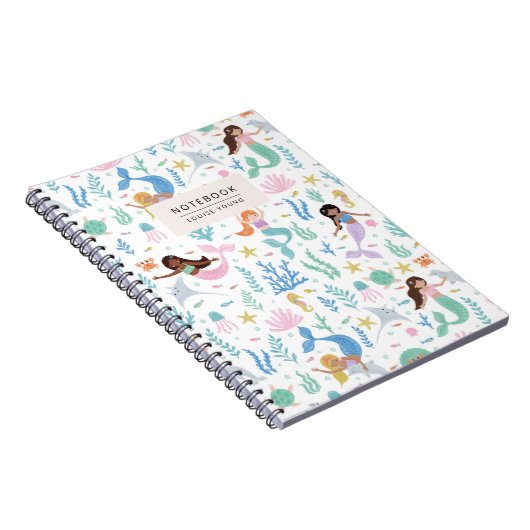 Carnet Whimsical Mermaid & Ocean Friends Pattern Notebook (Côté Droit)