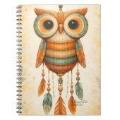Carnet Whimsical Owl Dreamcatcher Boho (Devant)