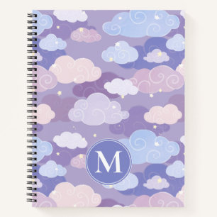 Carnet Whimsical Pastel Clouds et étoiles Motif
