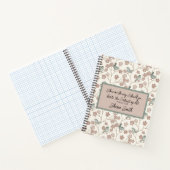Carnet Whimsical Pastel Rose & Sage Green Floral Bird (Intérieur)