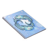 Carnet Whimsical Pisces Fish Dreamy Girly Sea Green Blue (Côté Droit)