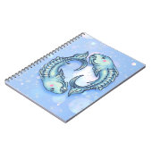 Carnet Whimsical Pisces Fish Dreamy Girly Sea Green Blue (Côté gauche)