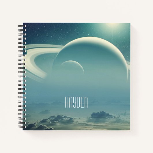 Carnet Whimsical Planets Space Dreamscape Personalised (Devant)