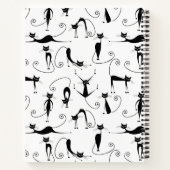 Carnet Whimsical Skinny Motif de chat noir (Dos)
