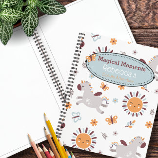 Carnet Whimsical Unicorn & Sun Kids Name Sketchbook
