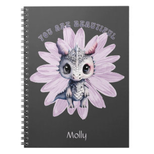 Carnet Whimsical "You Are Beautiful" Cute Little Dragon