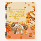 Carnet Whimsy d'automne : Hérisson dans une forêt cosy (Devant)
