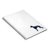 Carnet Whippet Chien race Noir Aquarelle Silhouette (Côté Droit)