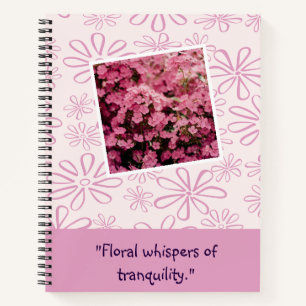 Carnet Whispers floraux de tranquillité - Fleur rose