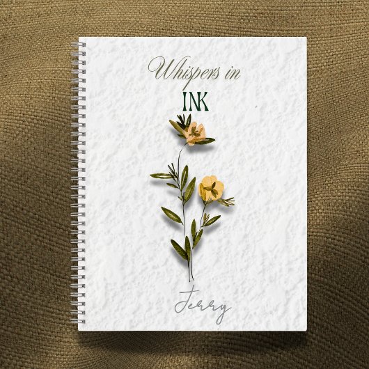 Carnet Whispers in Ink: Personalized Pressed Flower