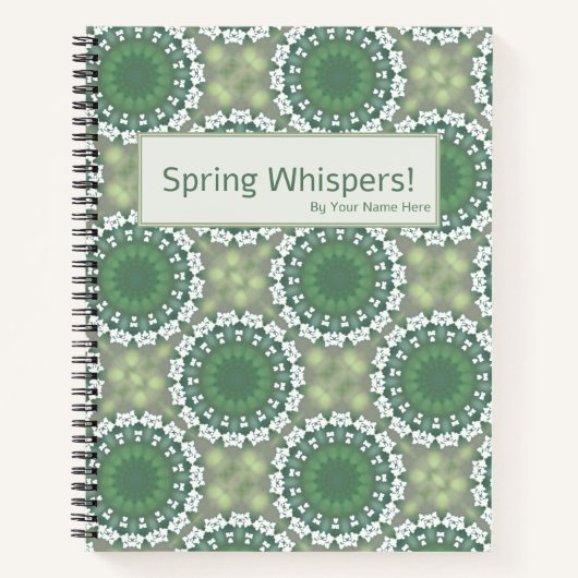Carnet Whispers Spring Abstrait Floral Art Personnalisé (Devant)