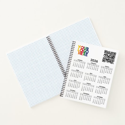 Carnet White 2026 Calendrier Business Logo Code QR (Intérieur)