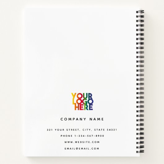 Carnet White 2026 Calendrier Business Logo Code QR (Dos)