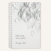 Carnet White 3D Simple Flowers (Recto)