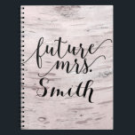 Carnet White Birch Tree Wood Rustic Barn Future Mrs.<br><div class="desc">Personnalisez l'avant avec ou sans texte.</div>