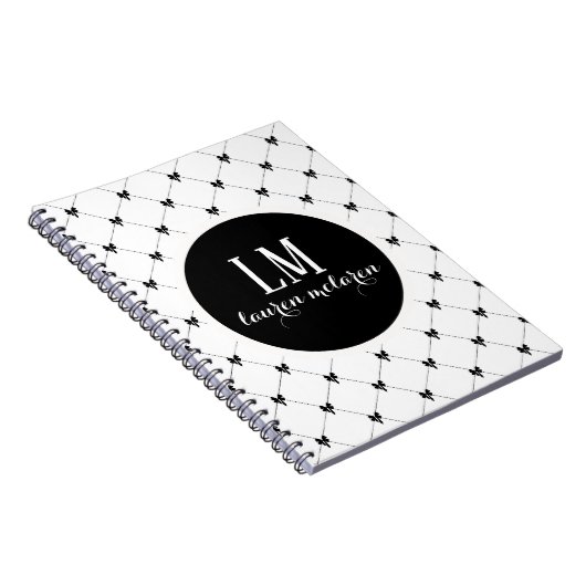 Carnet White & Black Bow Monogram (Côté Droit)