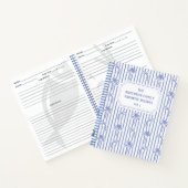 Carnet White Blue Coastal Chic Stripes Family Recipe Book (Intérieur)