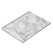 Carnet White Carrara Marble Gold Classic Personalised (Côté gauche)