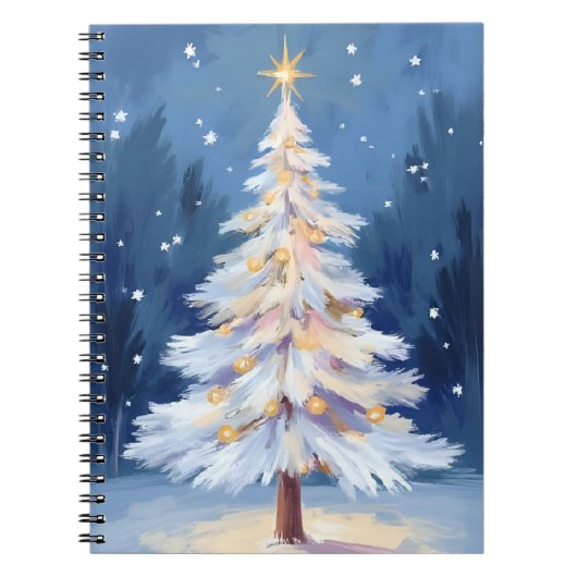 Carnet White Christmas Tree Winter Snow (Devant)
