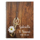Carnet White Daisy and Horse Bit Country Western Mariage (Devant)