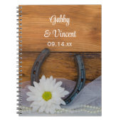 Carnet White Daisy and Horseshoe Country Western Mariage (Devant)