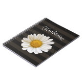 Carnet White Daisy Dark Strik Nom personnalisé (Côté gauche)