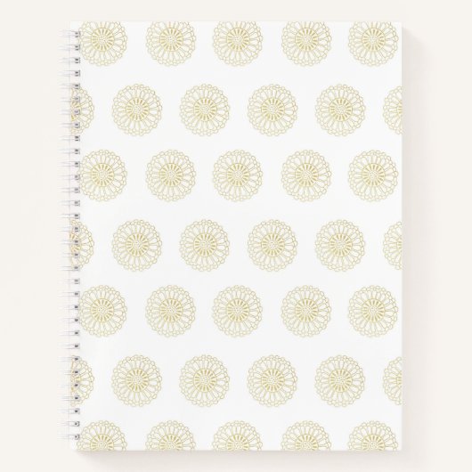 Carnet White | Golden Zinnia Flower Medallions (Devant)