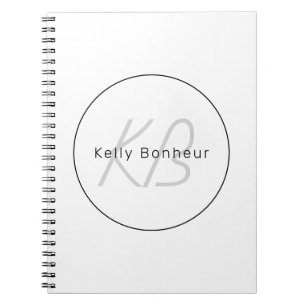 Carnet White Grey et Black   Cool Name & Monogram