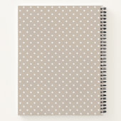 Carnet White On Beige Polka Dots Pattern With Custom Name (Dos)