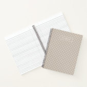 Carnet White On Beige Polka Dots Pattern With Custom Name (Intérieur)