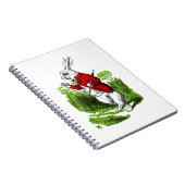 Carnet White Rabbit looking at watch. Illustration (Côté Droit)