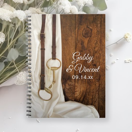 Carnet White Satin et Horse Bit Pays Mariage de l'Ouest